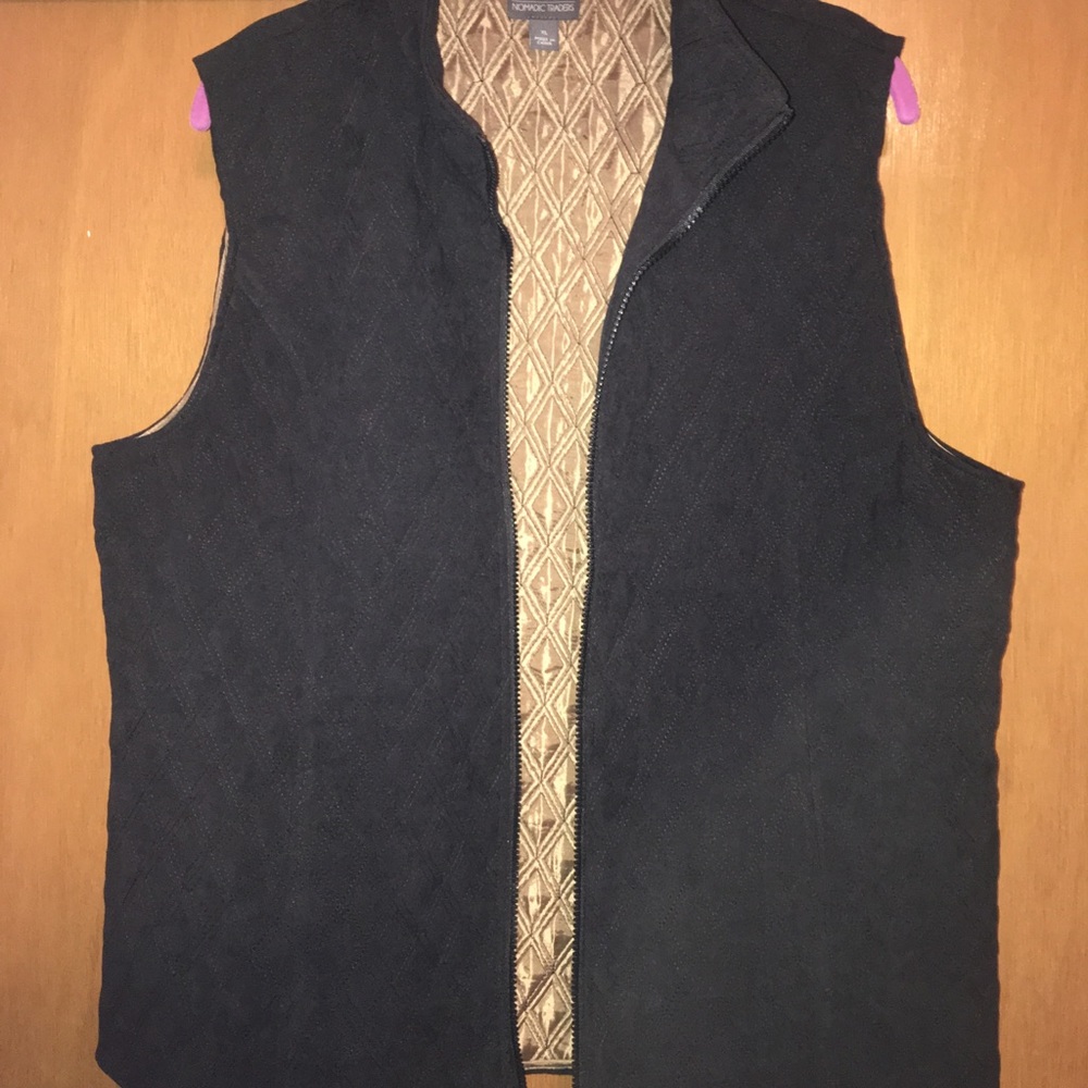 Black & brown vest